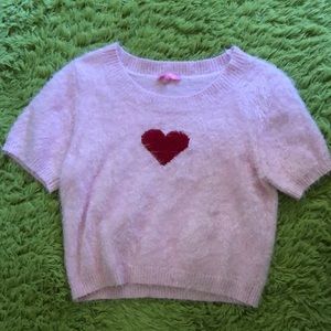 Sugar Thrillz Heart Short Sleeved Sweater
